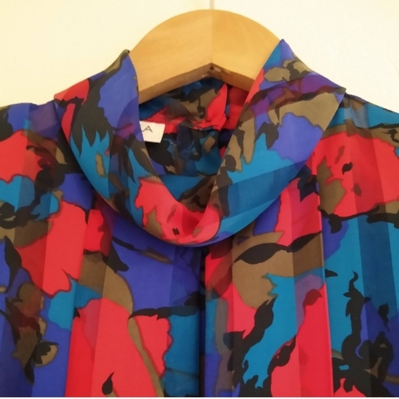 Vtg Mock Neck Blouse - Picture 6 of 8